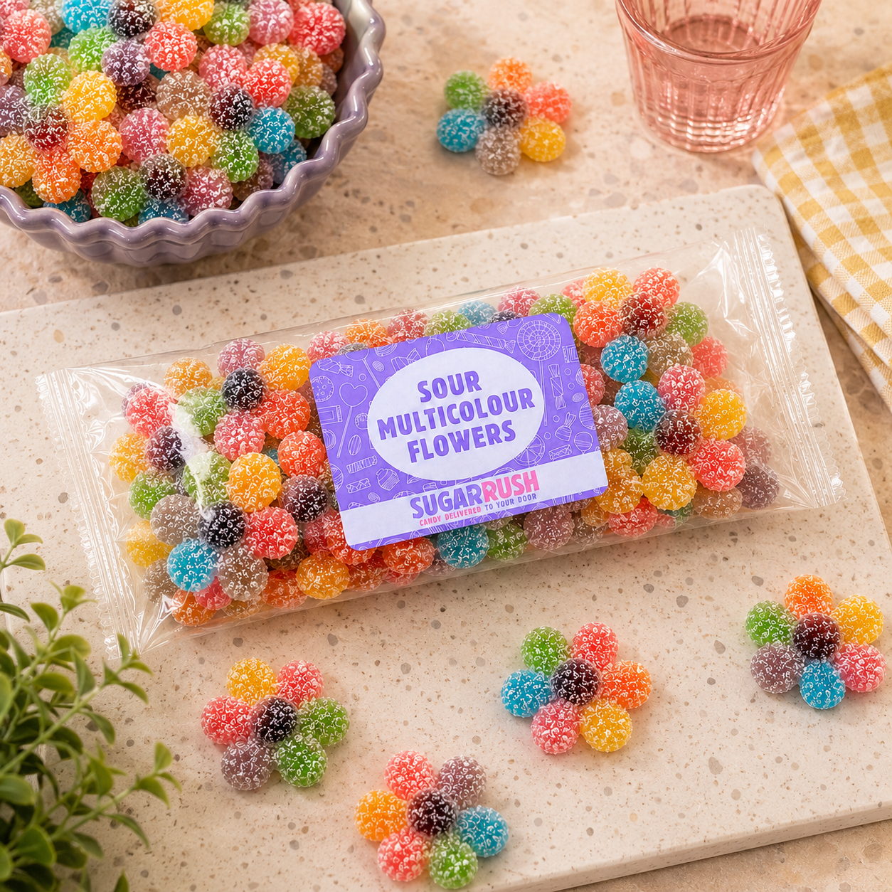 Premium Sour Multicolour Flowers XL Candy Bag