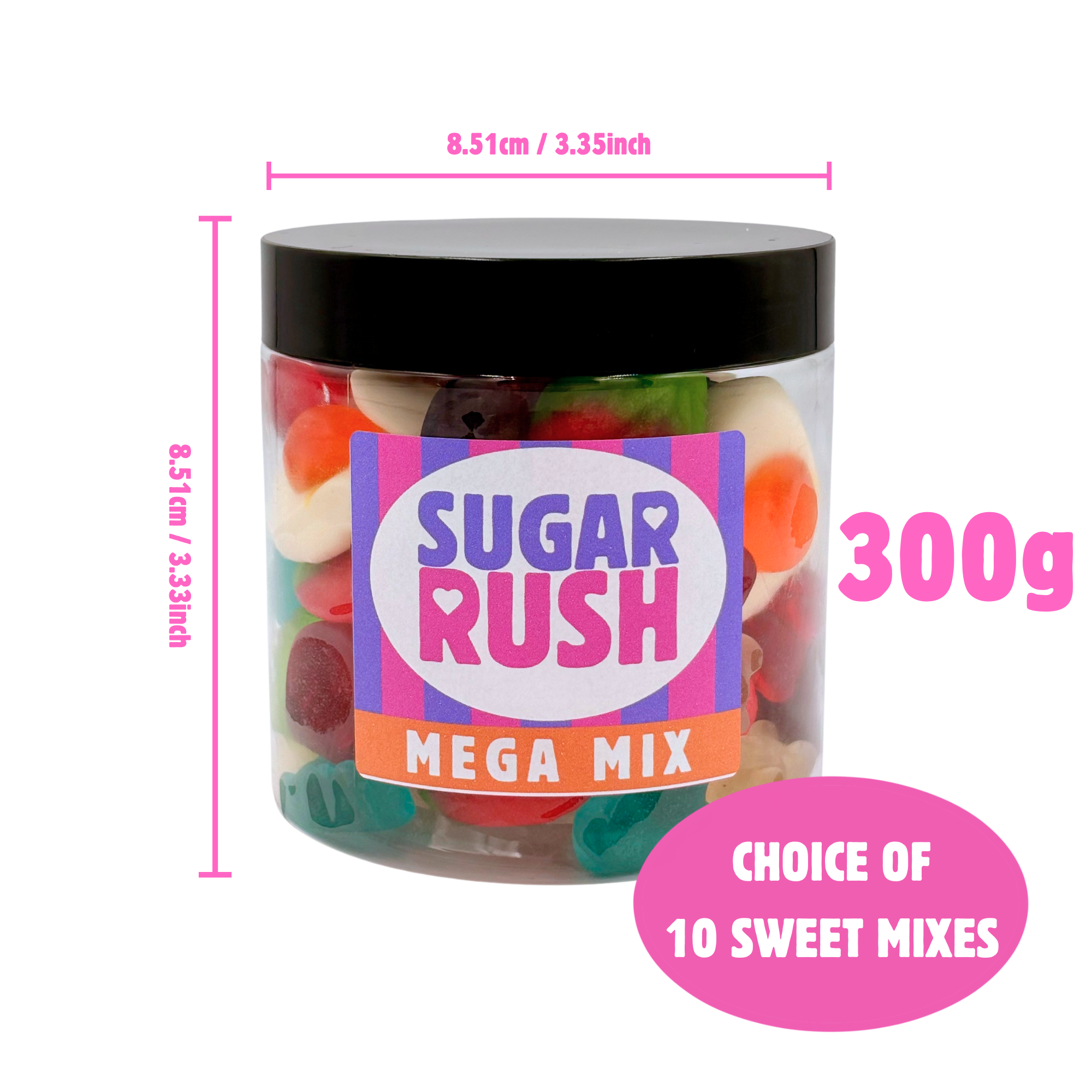 Premium Pick 'n' Mix Candy Gift Jar 300g (Choose Your Mix & Label)