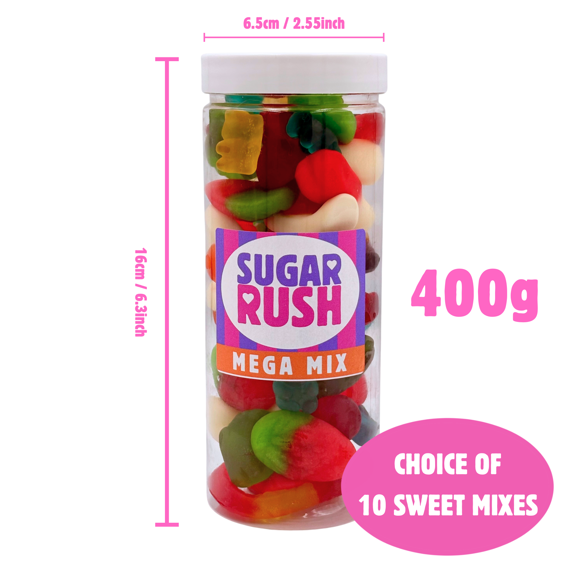 Premium Pick 'n' Mix Candy Gift Jar 400g (Choose Your Mix & Label)