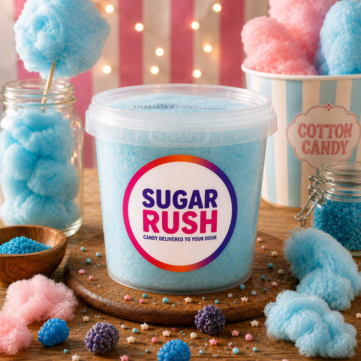 Blue Raspberry Cotton Candy Tub