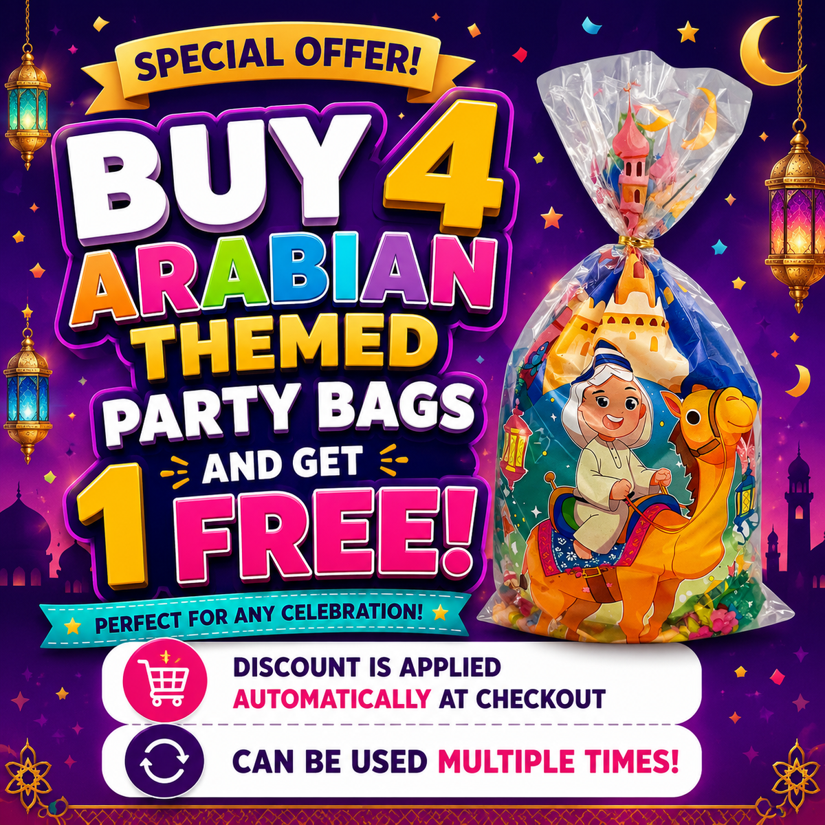 Arabian-Themed Party Candy Gift Bag 200g