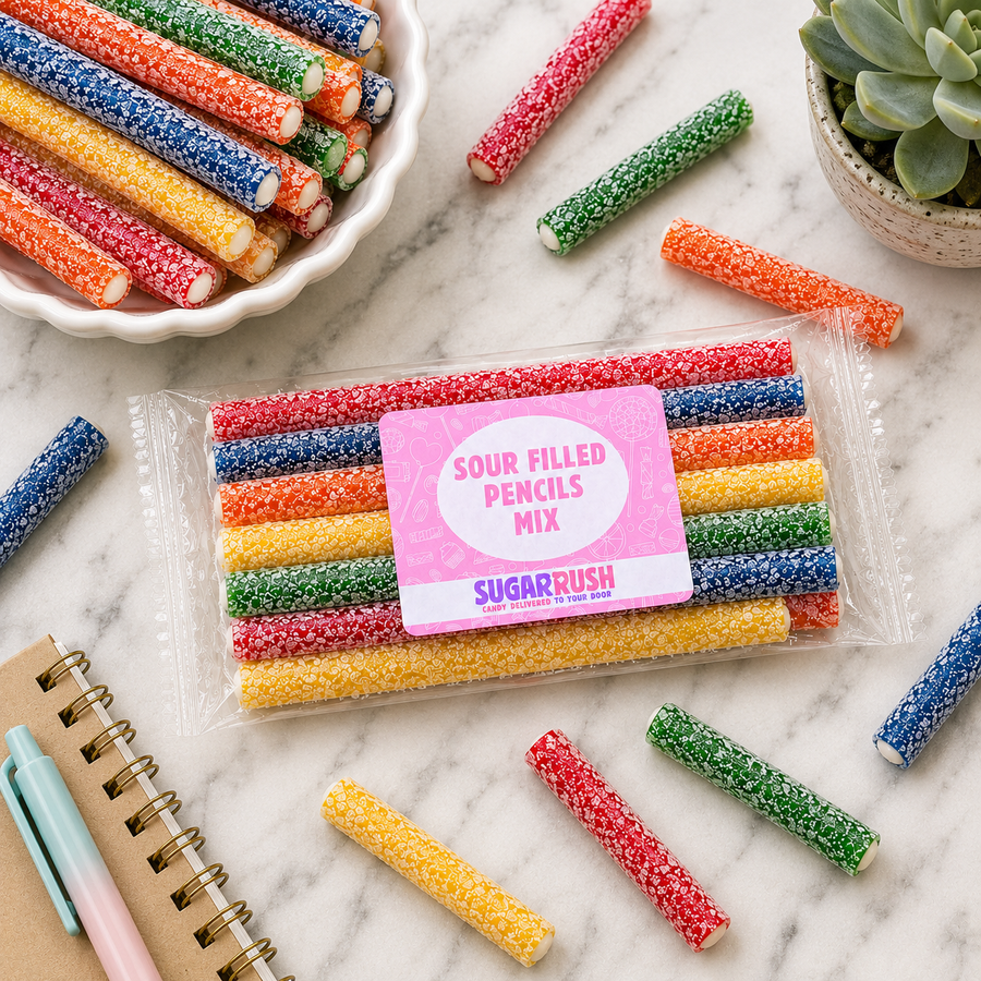 Sour Filled Pencils Mix XL Candy Bag