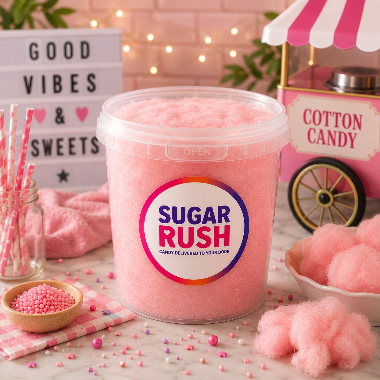 Pink Vanilla Cotton Candy Tub