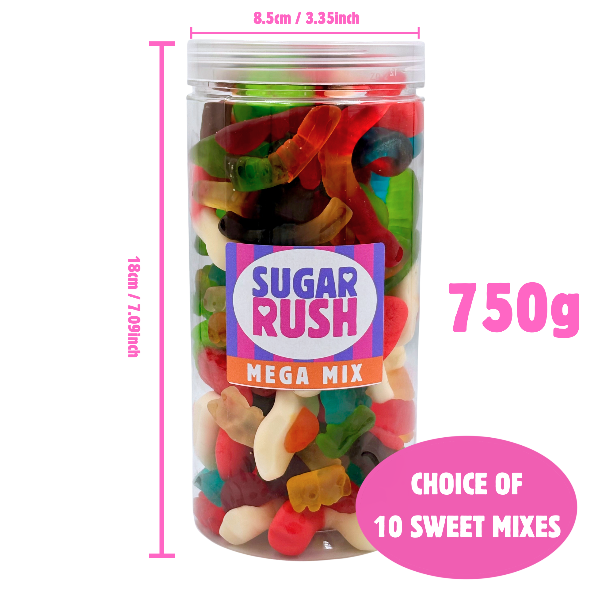 Premium Pick 'n' Mix Candy Gift Jar 750g (Choose Your Mix & Label)