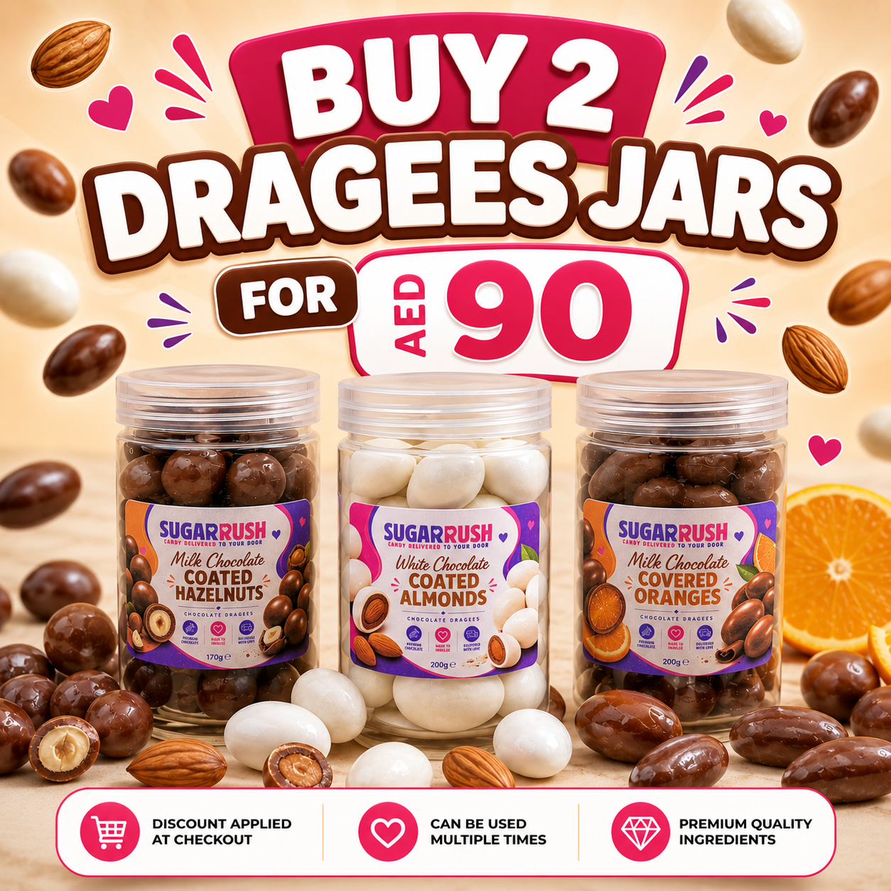 White Chocolate Coated Almonds 200g