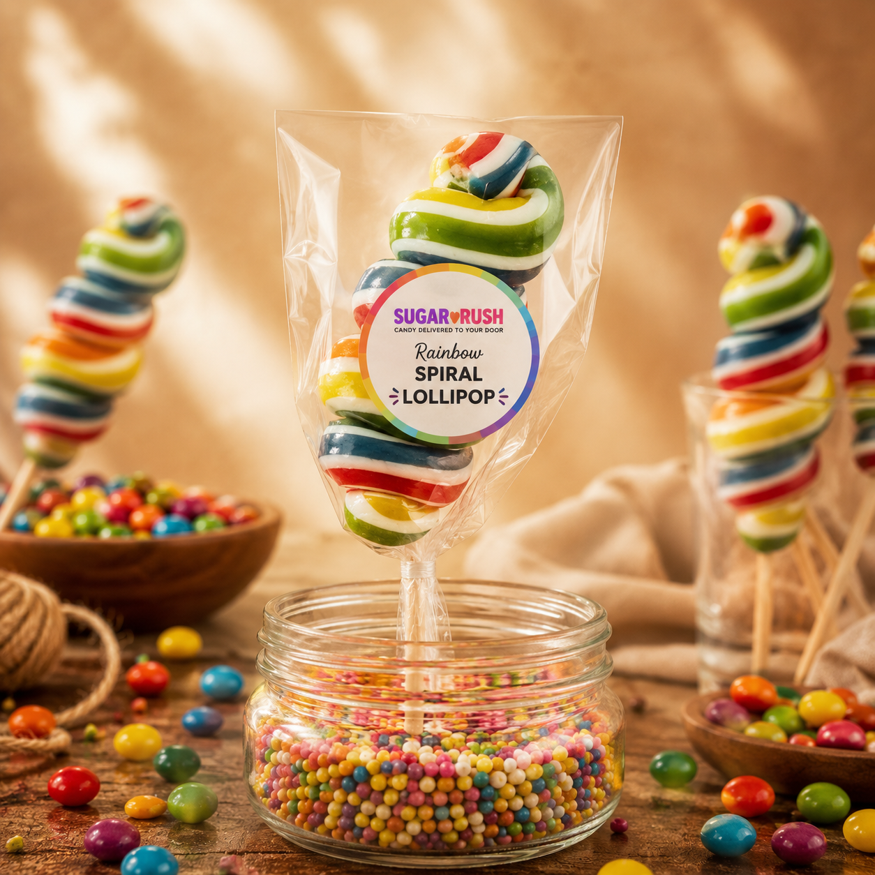 Rainbow Spiral Lollipop