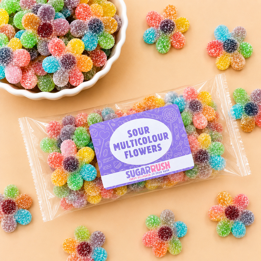 Premium Sour Multicolour Flowers Candy Bag