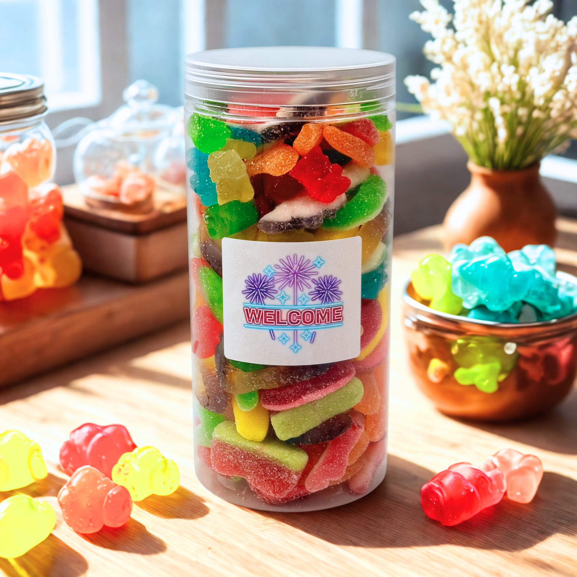 Welcome Candy Gift Jar
