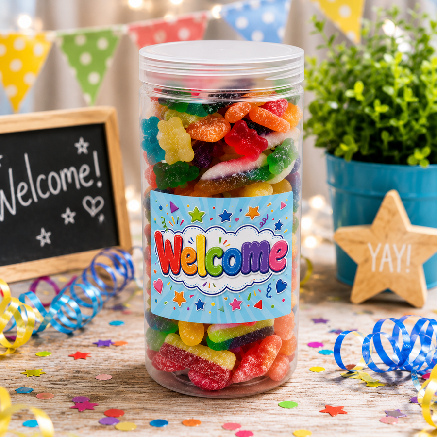 Welcome Candy Gift Jar