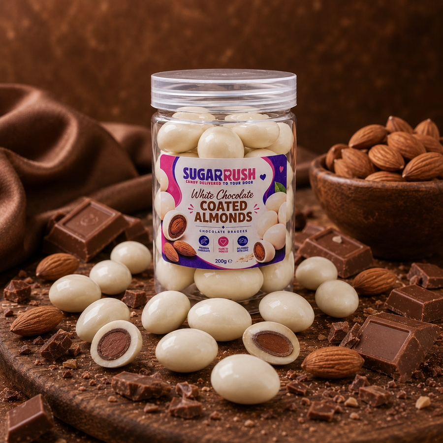 White Chocolate Coated Almonds 200g