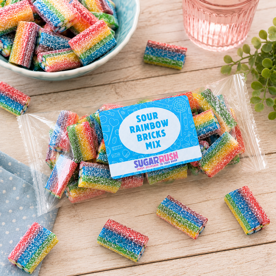 Premium Sour Rainbow Bricks Mix XL Candy Bag