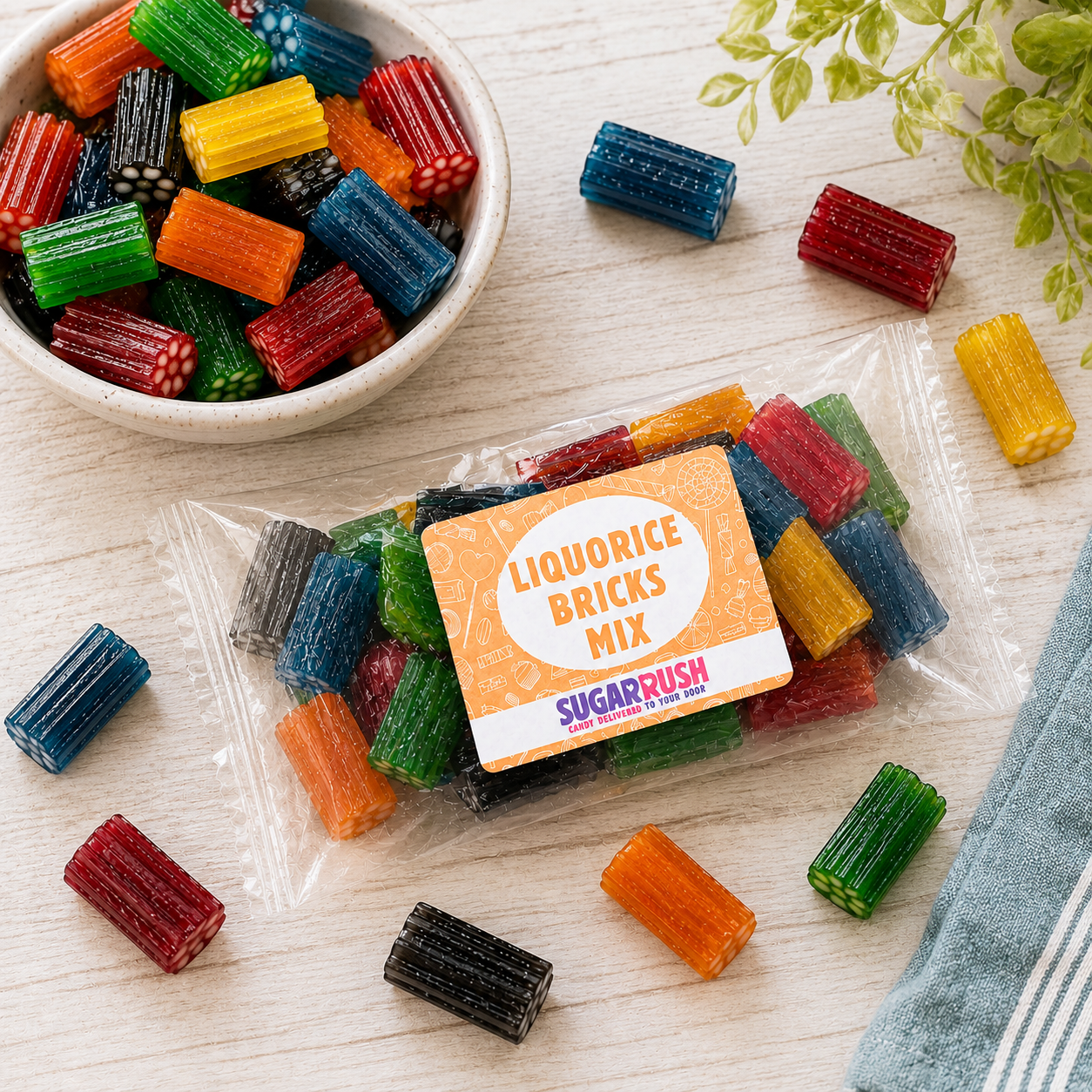 Liquorice Bricks Mix Candy Bag