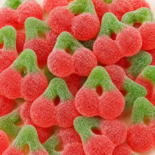 Close-up of Fizzy Cherries sweets