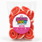 No. 10 Fizzy Strawberry Rings – 100g Sugar Rush 100g bag