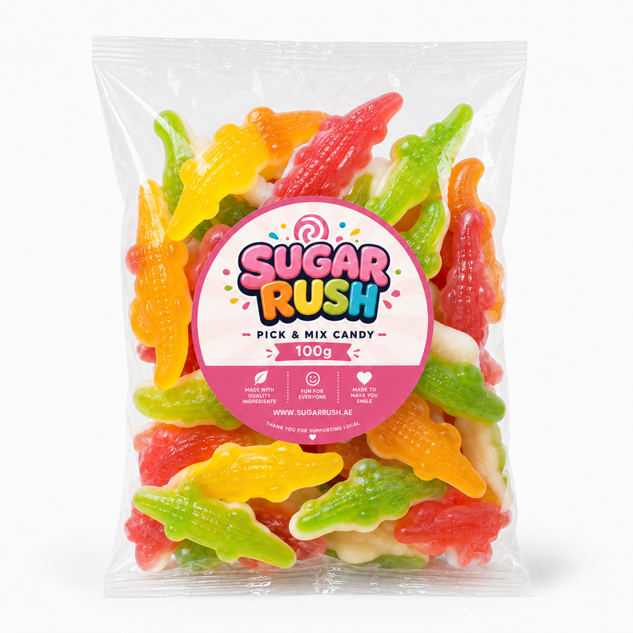 No. 07 Gummy Crocodiles – 100g Sugar Rush 100g bag