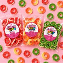 Overhead view showing everything included in Gummy Rings Pick & Mix 3-Pack – 300g