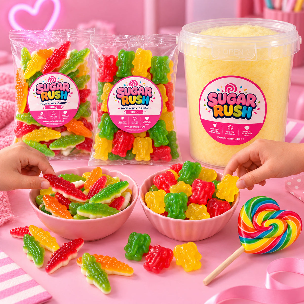Kids Treat Box styled for a Sugar Rush sharing moment