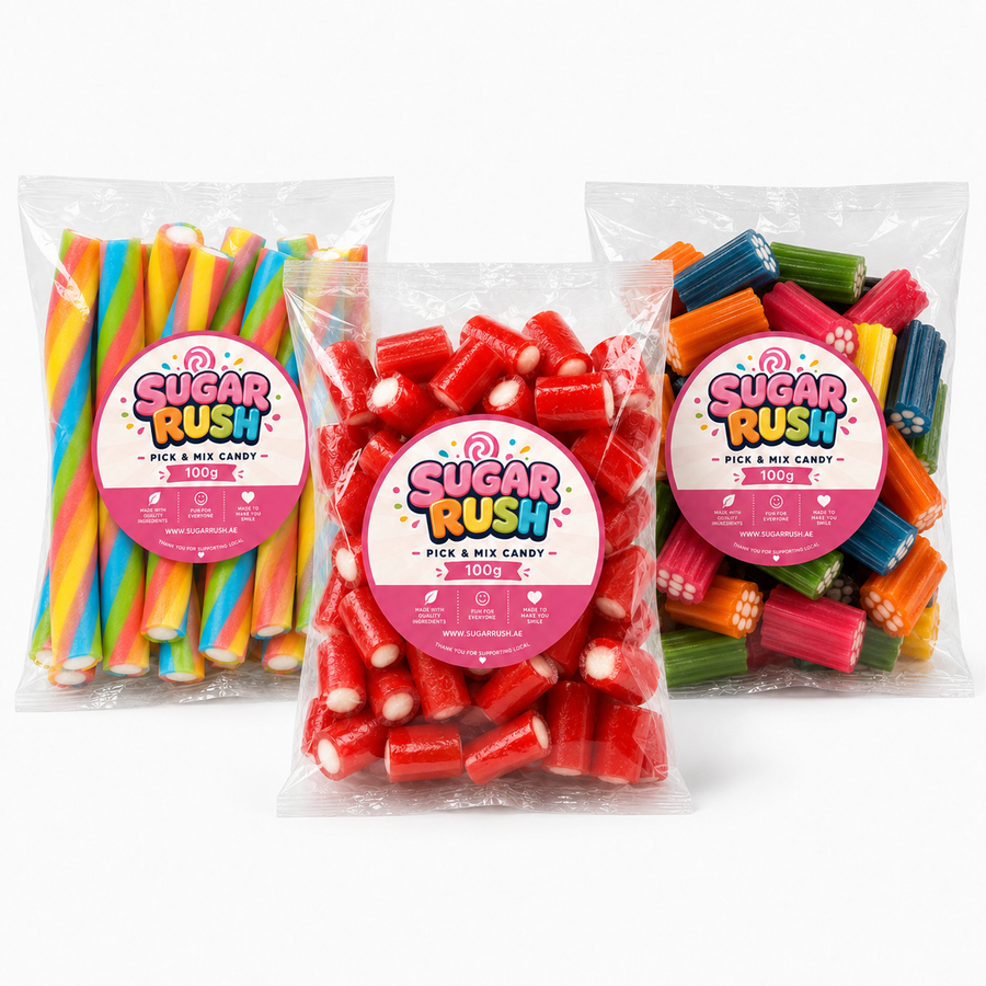 Liquorice Pick & Mix 3-Pack – 300g by Sugar Rush with its fixed bundle contents on a white background