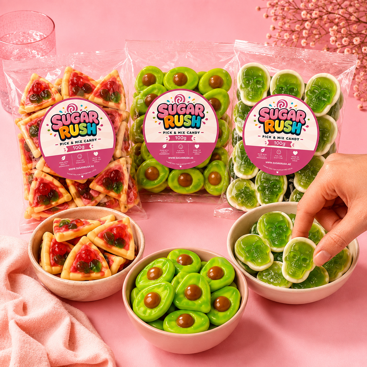 Novelty Pick & Mix 3-Pack – 300g styled for a Sugar Rush sharing moment