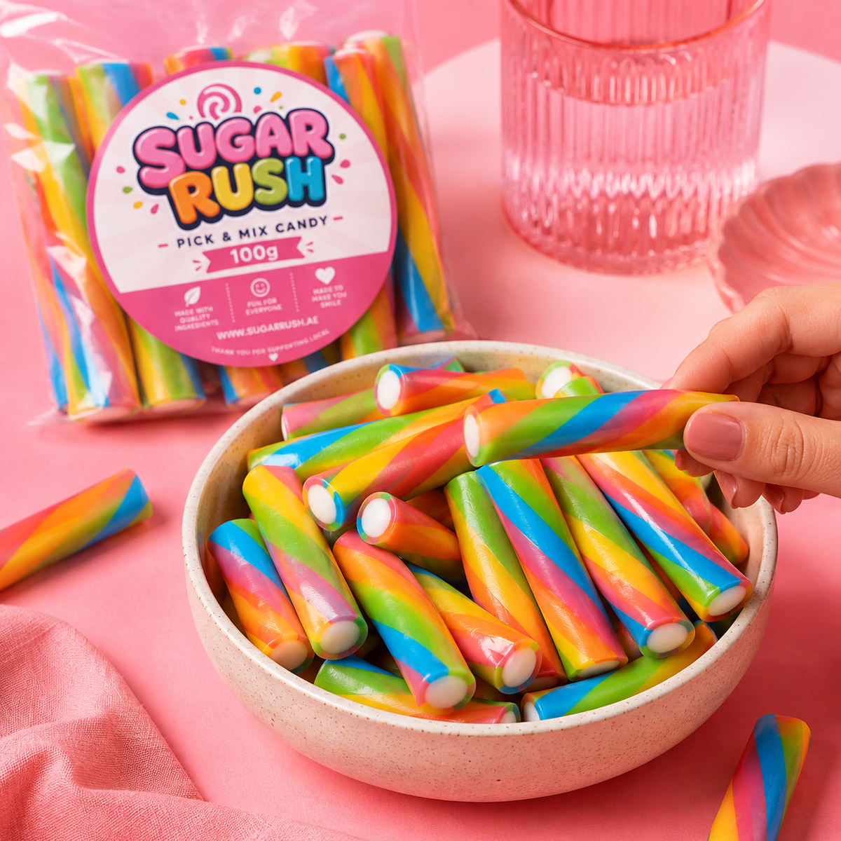 Rainbow Filled Pencils sweets in a Sugar Rush snacking scene