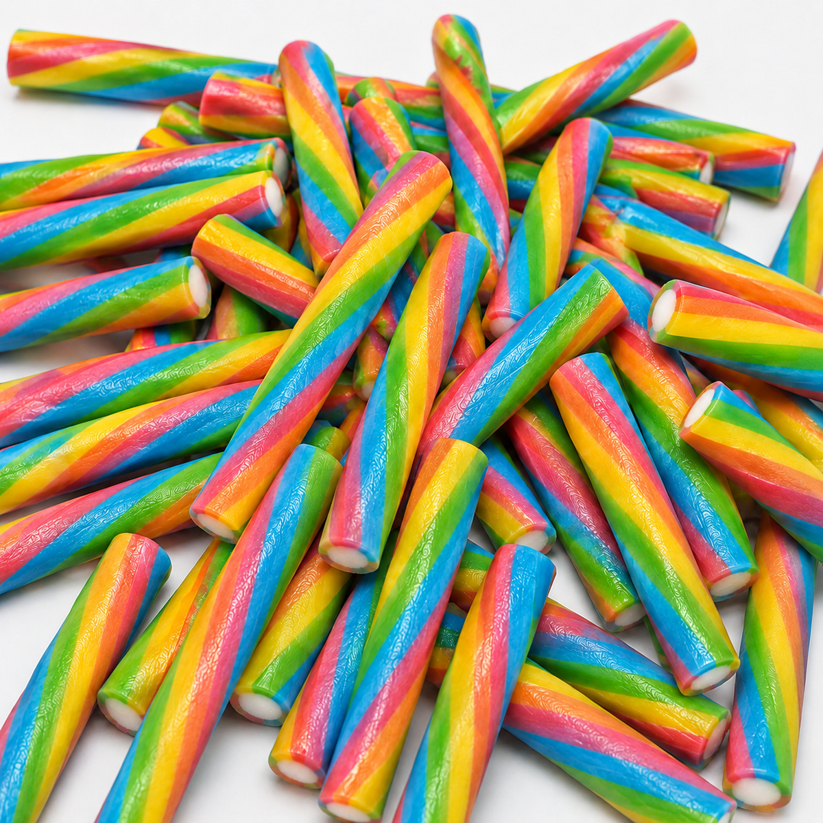 Close-up of Rainbow Filled Pencils sweets