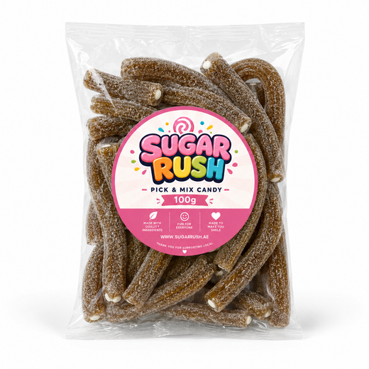No. 02 Sour Cola Filled Pencils – 100g Sugar Rush 100g bag