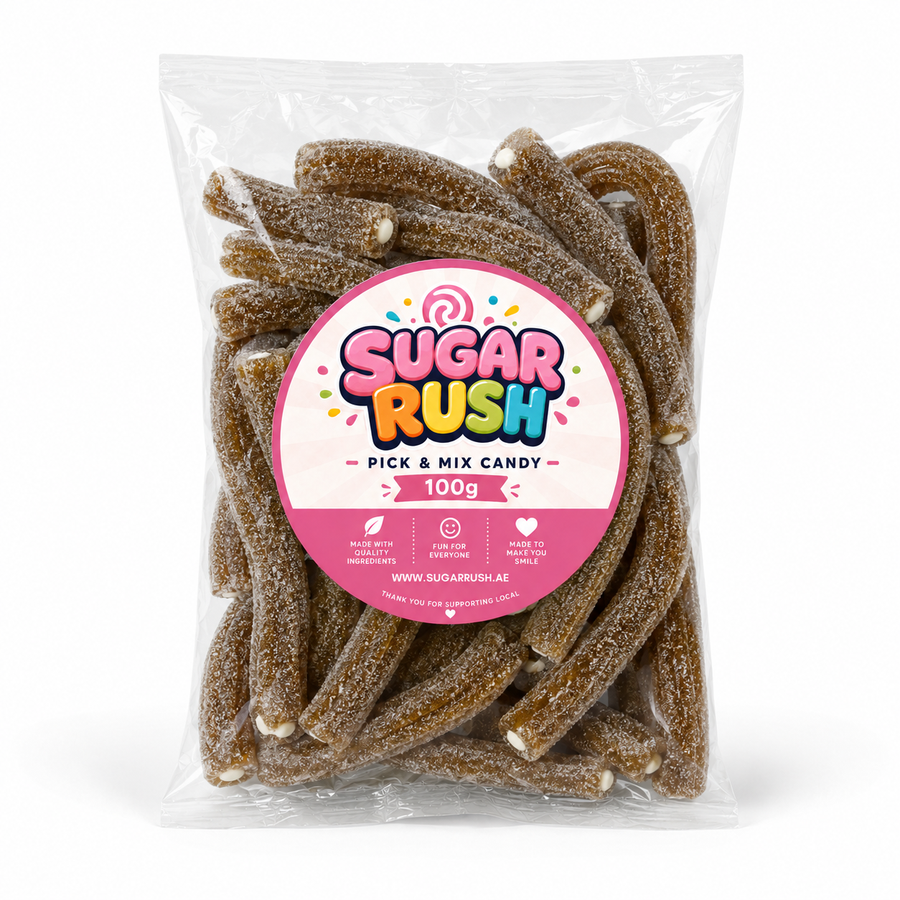 No. 02 Sour Cola Filled Pencils – 100g Sugar Rush 100g bag
