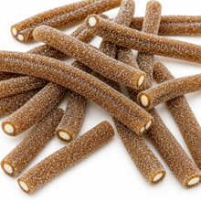 Close-up of Sour Cola Filled Pencils sweets