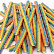 Close-up of Sour Rainbow Filled Pencils sweets