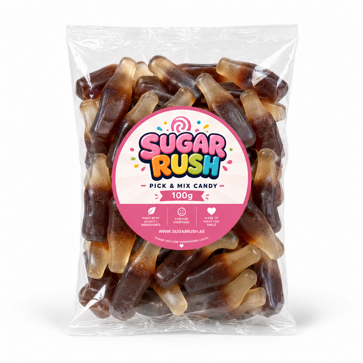 No. 18 Cola Bottles – 100g Sugar Rush 100g bag