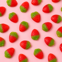 Overhead arrangement of Wild Strawberries sweets