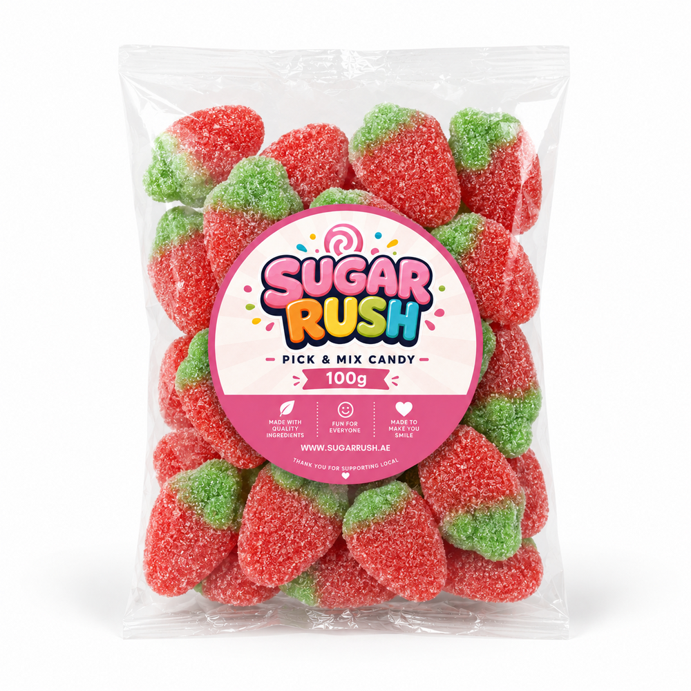 No. 20 Sour Wild Strawberries – 100g Sugar Rush 100g bag