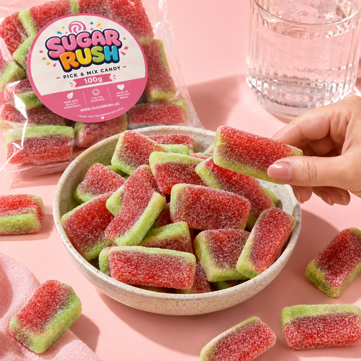 Filled Watermelon sweets in a Sugar Rush snacking scene