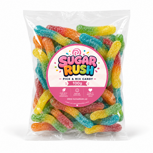 No. 26 Sugared Worms – 100g Sugar Rush 100g bag
