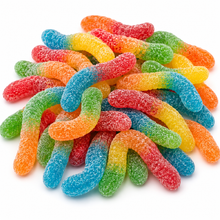 Close-up of Sugared Worms sweets