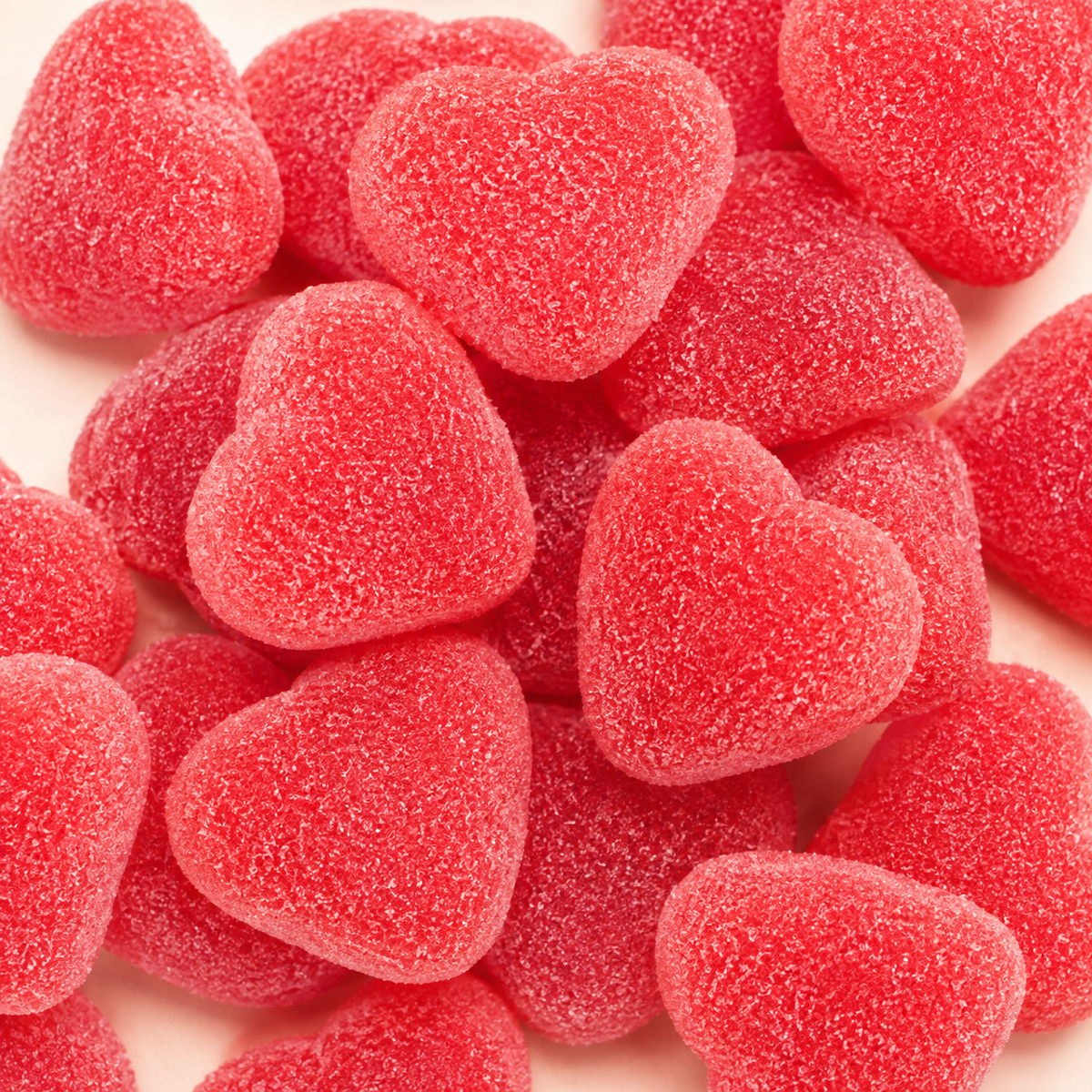 Close-up of Red Filled Hearts sweets