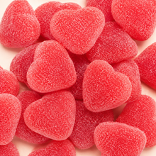 Close-up of Red Filled Hearts sweets