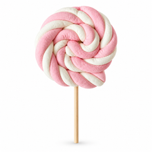 Strawberry Marshmallow Lollipop by Sugar Rush on a clean soft white background