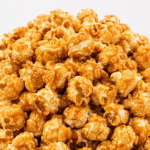 Close-up of crunchy caramel popcorn texture and coating