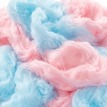Close-up of fluffy mixed-flavour cotton candy texture